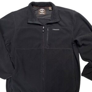 Timberland Mens Full Zip Fleece Jacket Black XL Gorpcore Outdoor Utility Coat